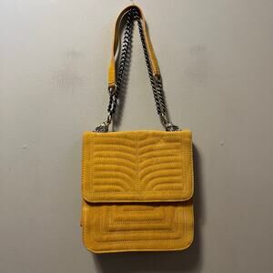 Zara Yellow Quilted Shoulder Bag